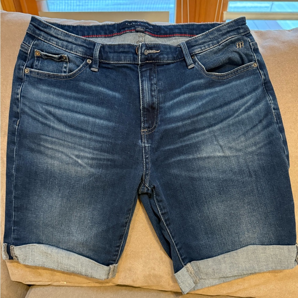 Women’s Tommy Hilfiger Dark Blue Bermuda Jean Shorts.
